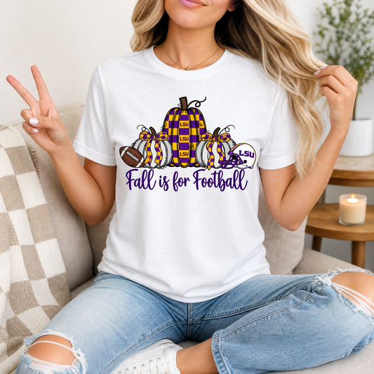 Fall Is For Football - Louisiana Premium Graphic Tee