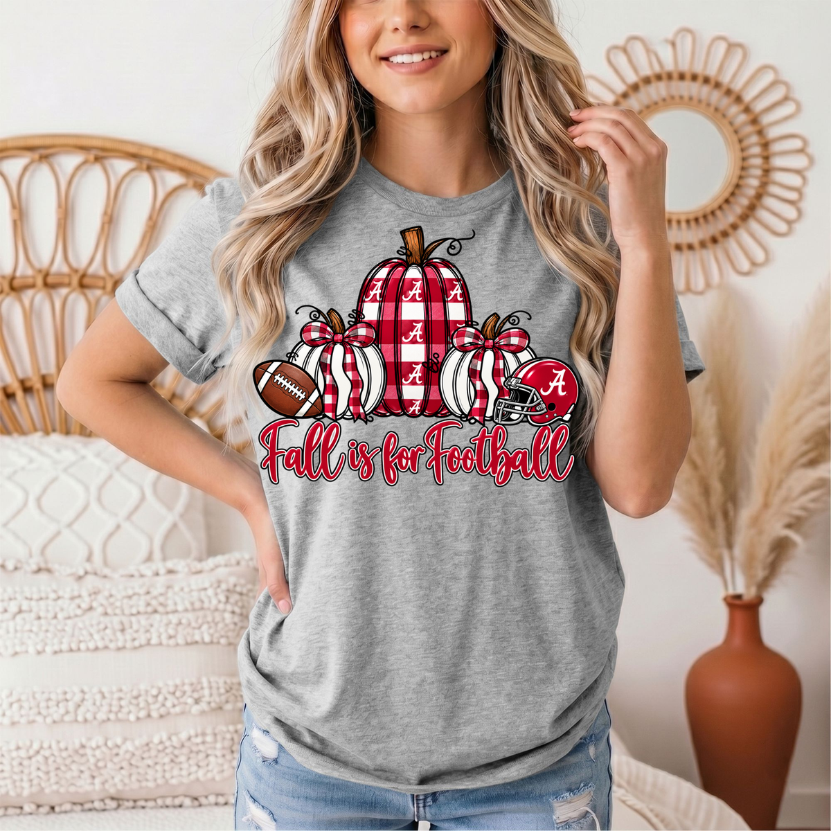 Fall Is for Football Alabama Pumpkin Graphic Tee