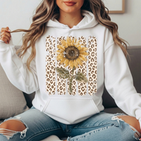 Sunflower Leopard Stripe Graphic Hoodie