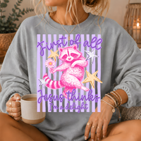 Jesus Thinks I'm a Delight Raccoon Crewneck Sweatshirt