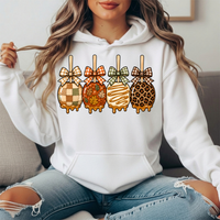 Fall Caramel Apples & Gingham Bows Graphic Hoodie