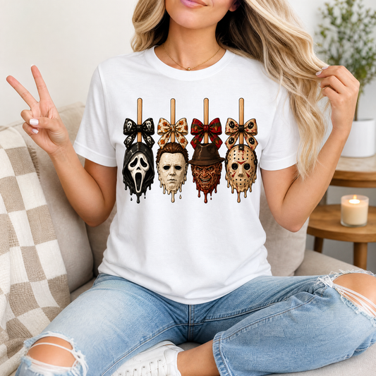 Horror on Sticks Halloween Bow Graphic Tee