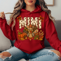 Mimi Thanksgiving Turkey & Rust Bows Graphic Hoodie