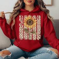 Sunflower Leopard Stripe Graphic Hoodie