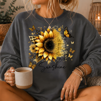 Be the Sunshine Sunflower Butterfly Crewneck Sweatshirt