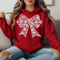 Floral Lace Bow Graphic Hoodie