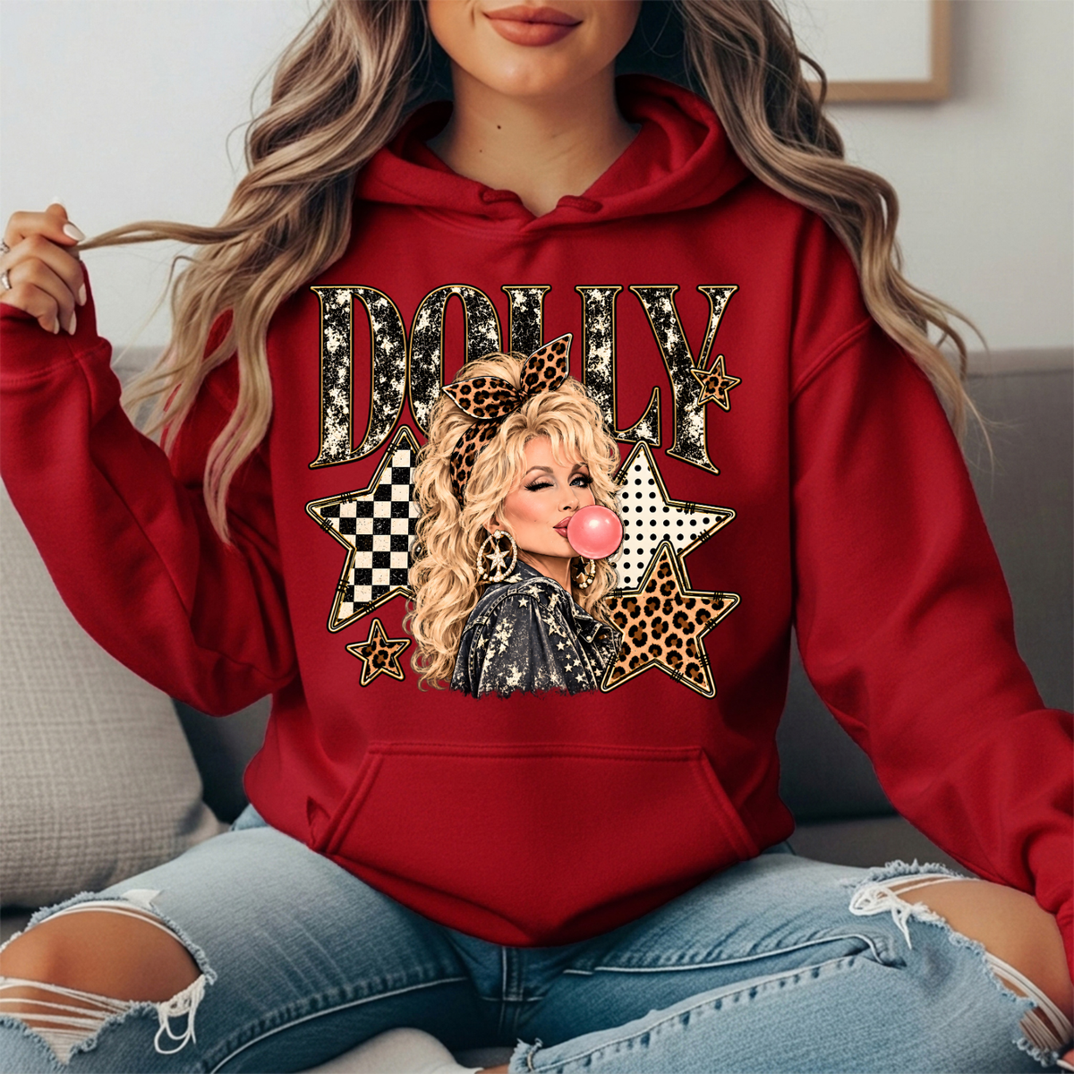 Dolly Bubblegum & Leopard Stars Graphic Hoodie