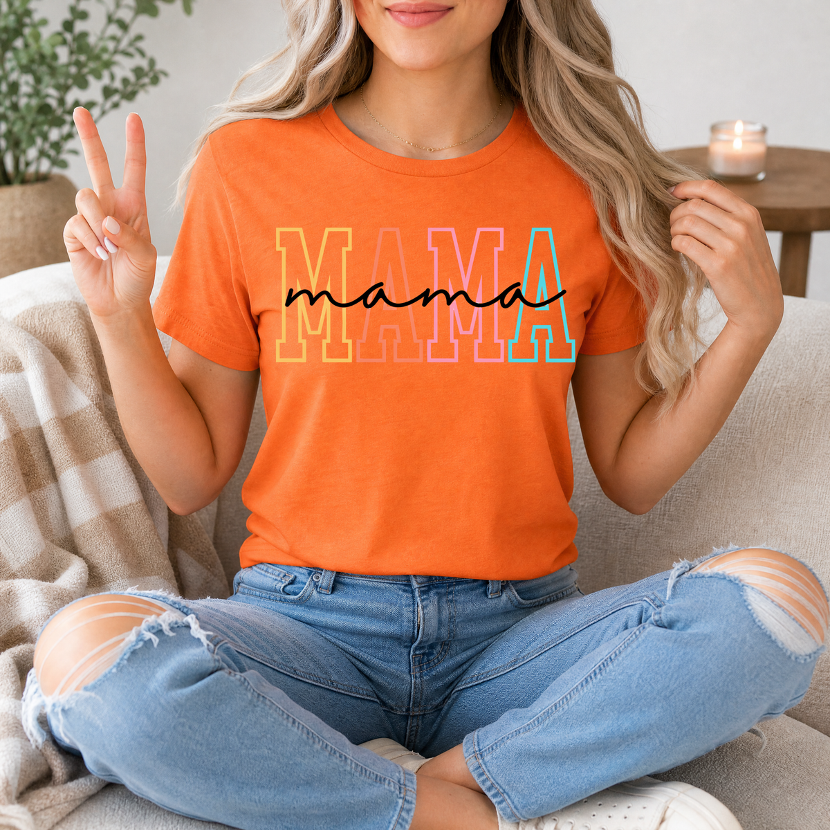 Neon Mama Outline & Script Graphic Tee