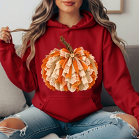 Rustic Lace & Burlap Pumpkin Graphic Hoodie