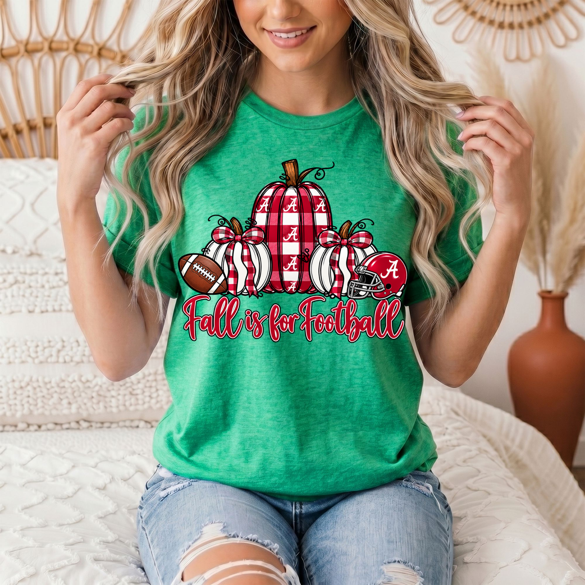 Fall Is for Football Alabama Pumpkin Graphic Tee
