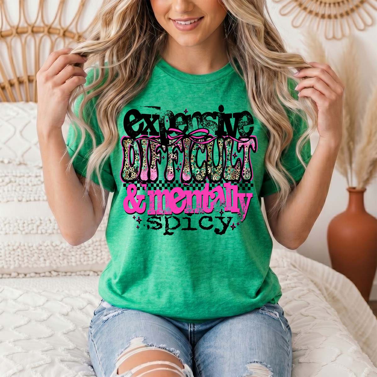Expensive Difficult & Mentally Spicy Funny Graphic Tee