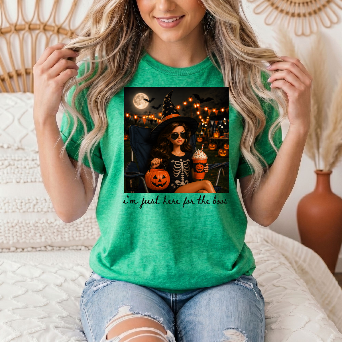 I'm Just Here for the Boos Halloween Graphic Tee