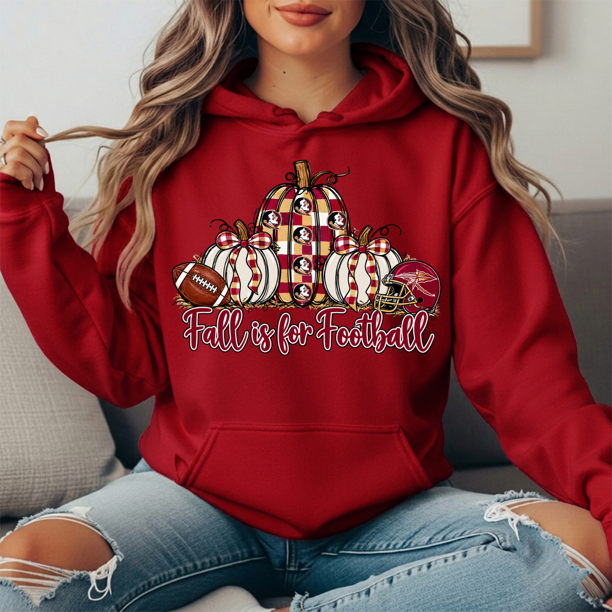 Florida State Fall Is for Football Pumpkin Graphic Hoodie