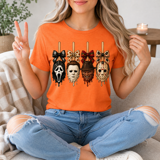 Horror on Sticks Halloween Bow Graphic Tee