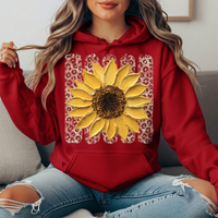 Sunflower Leopard Stripe Graphic Hoodie