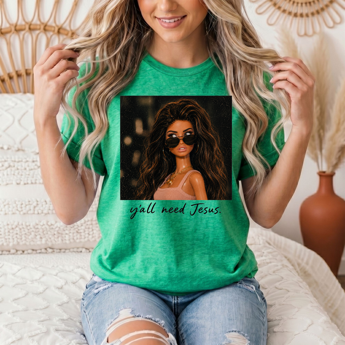 Y'all Need Jesus Doll Graphic Tee