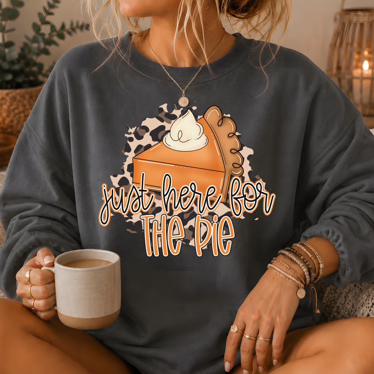Just Here for the Pie Crewneck Sweatshirt