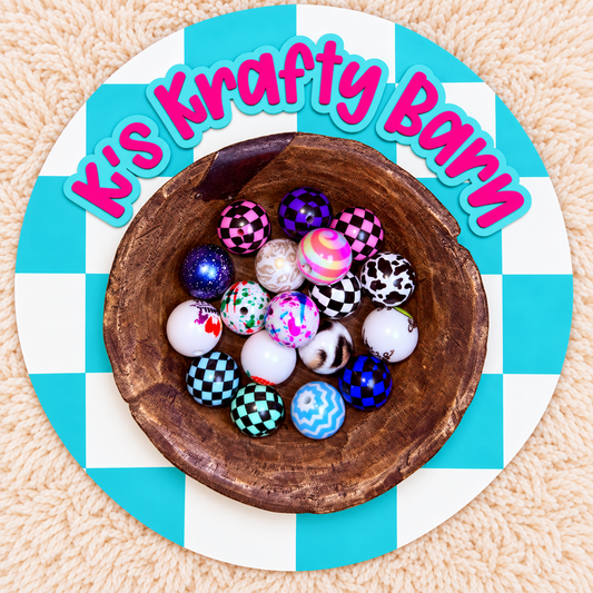 20mm Patterned Acrylic Beads | Random Design Mix