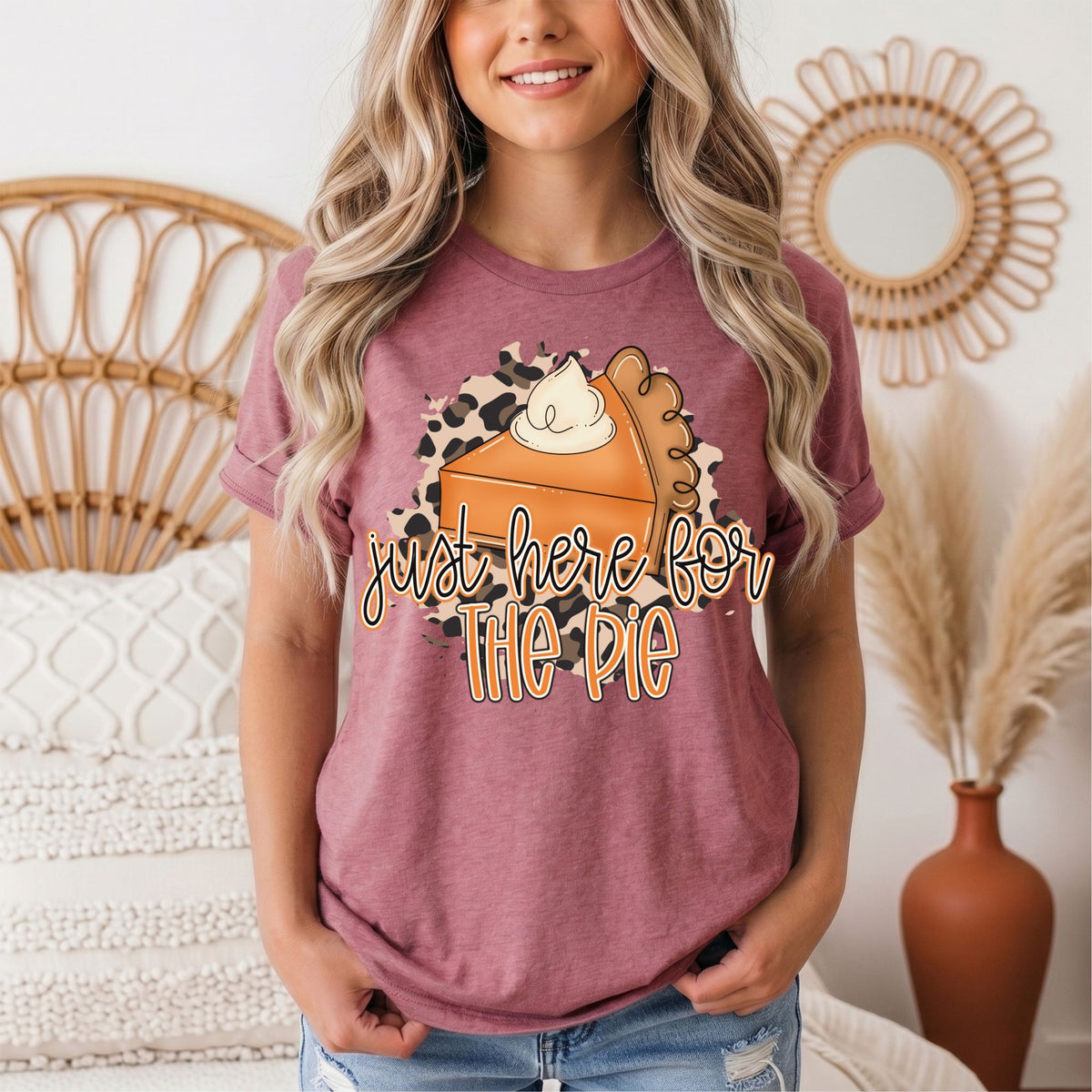Just Here for the Pie Thanksgiving Graphic Tee