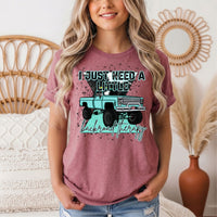 Backroad Therapy Turquoise Truck Graphic Tee