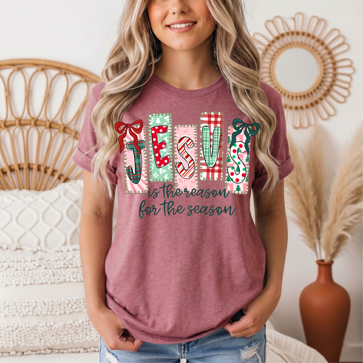 Jesus Is the Reason for the Season Christmas Graphic Tee