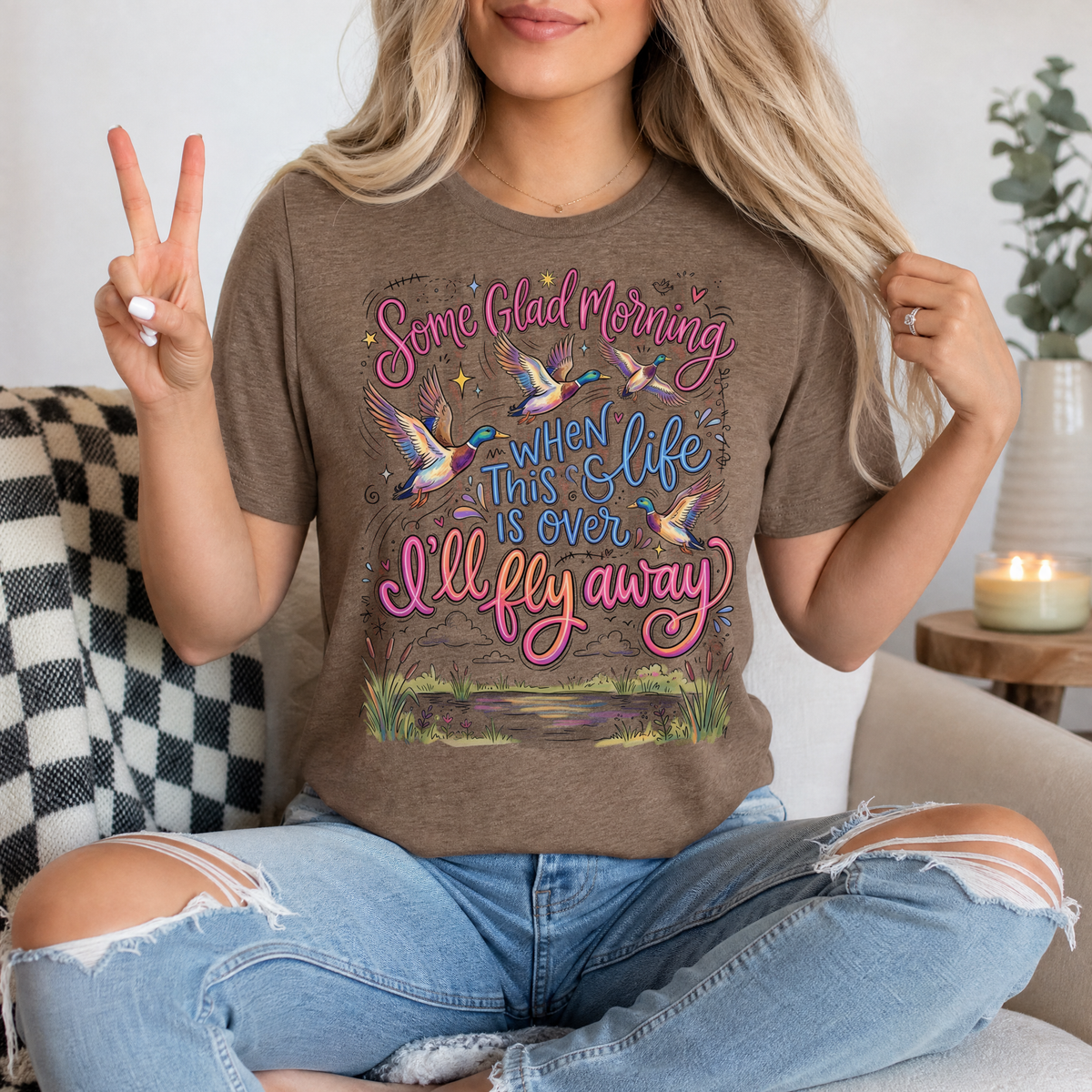 I'll Fly Away Flying Ducks Christian Graphic Tee
