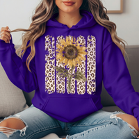 Sunflower Leopard Stripe Graphic Hoodie
