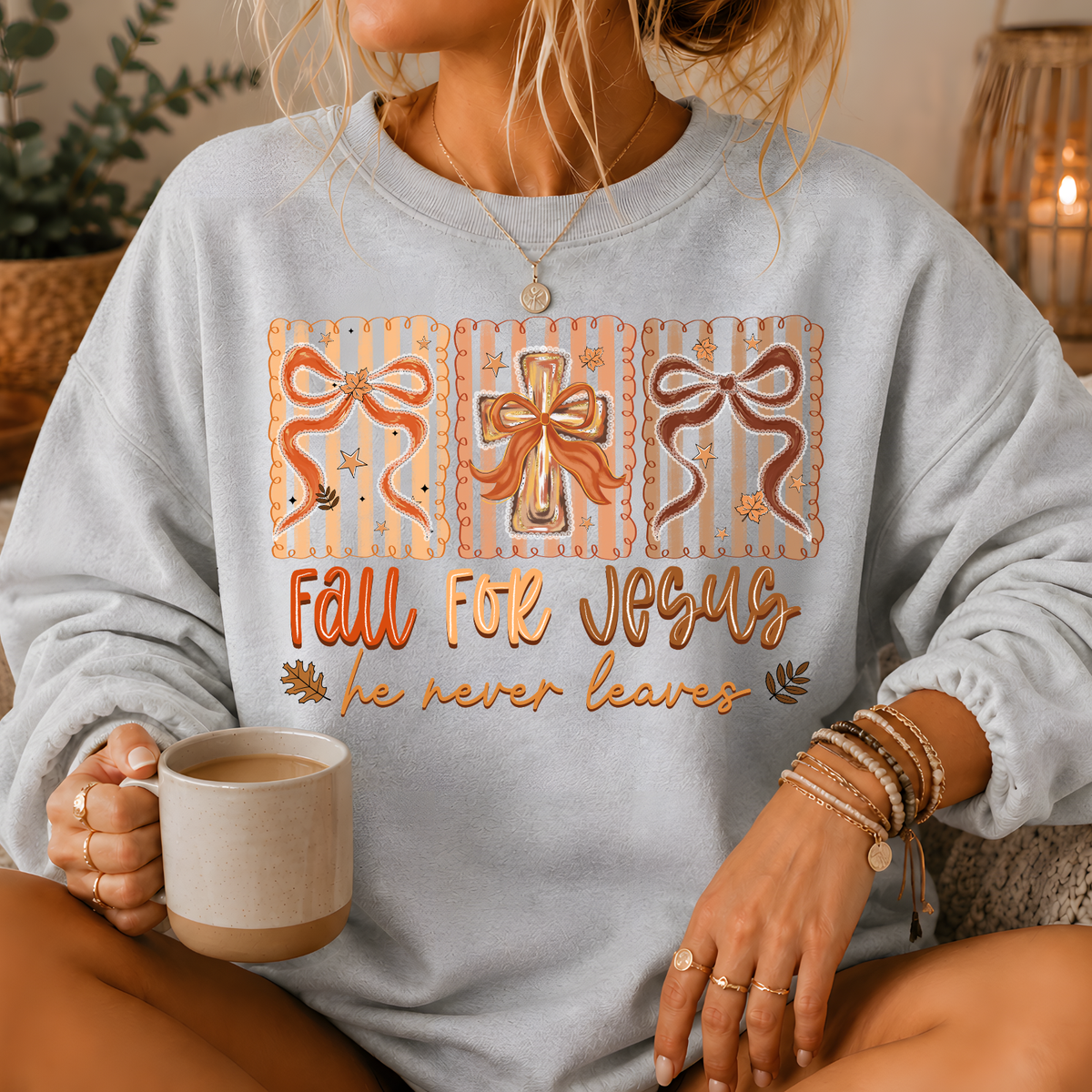 Fall For Jesus Crewneck Sweatshirt