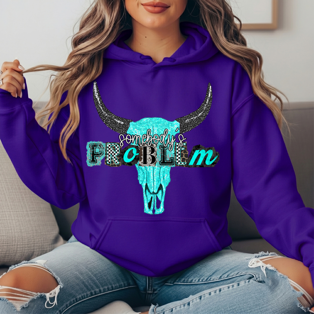 Somebody's Problem Longhorn Premium Hoodie Sweatshirt