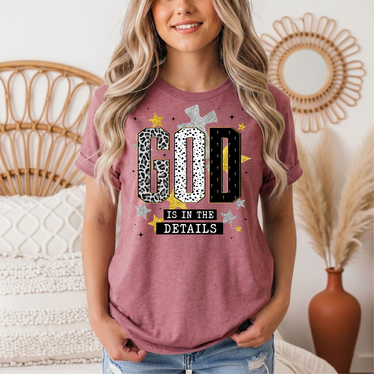 God Is in the Details Christian Graphic Tee