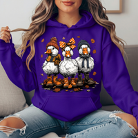 Fall Ducks in Boots & Orange Bow Graphic Hoodie