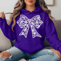 Floral Lace Bow Graphic Hoodie