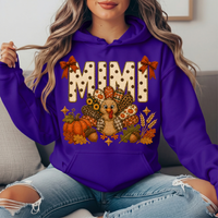 Mimi Thanksgiving Turkey & Rust Bows Graphic Hoodie