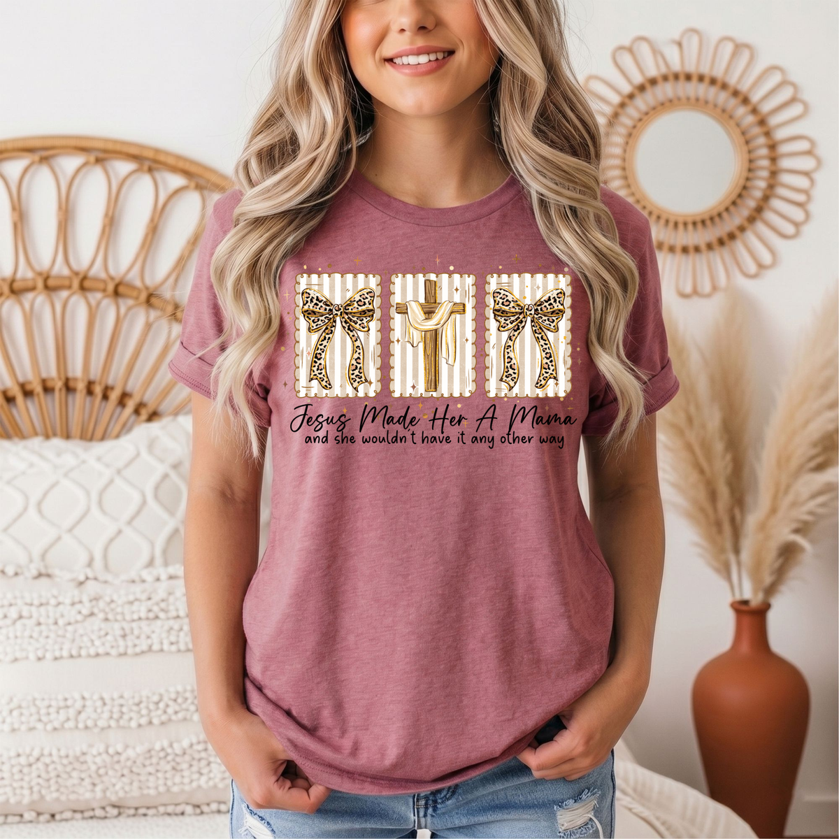 Jesus Made Her a Mama Christian Graphic Tee