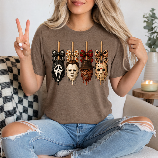 Horror on Sticks Halloween Bow Graphic Tee