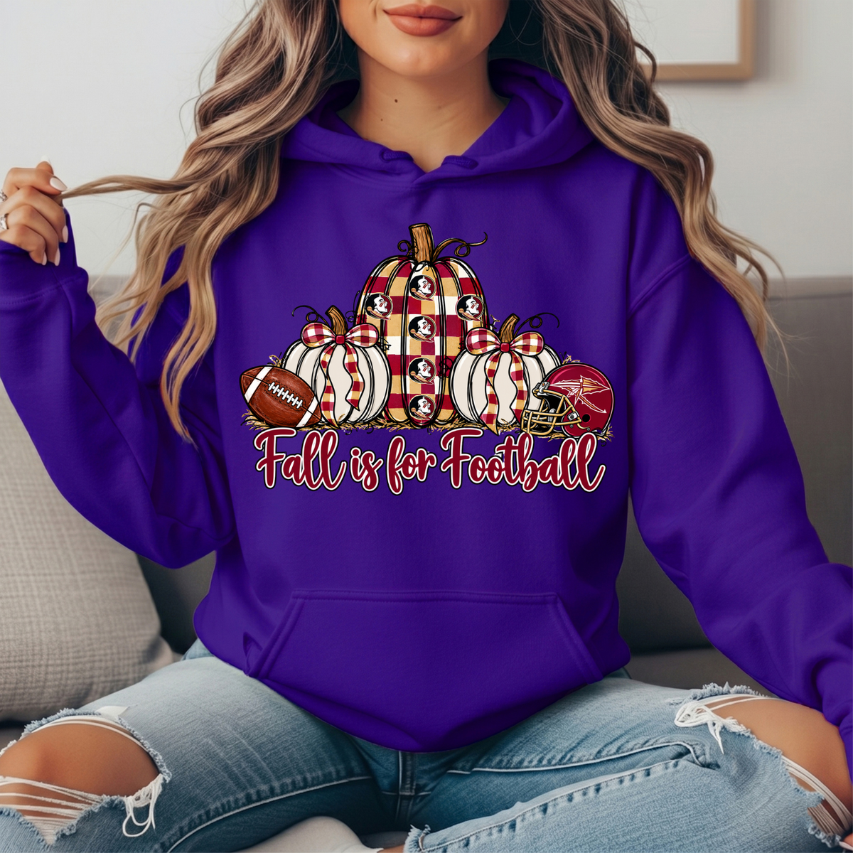 Florida State Fall Is for Football Pumpkin Graphic Hoodie