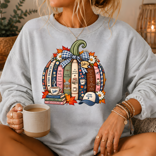 Gilmore Girls Inspired Bookish Pumpkin Crewneck Sweatshirt