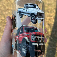 Trucks 16oz Glass Libby K's Crafty Vibes Co.