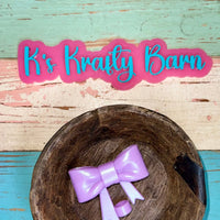 Silicone Focal Bead- Lavender Opal bow K's Krafty Barn