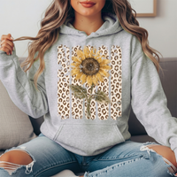Sunflower Leopard Stripe Graphic Hoodie