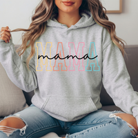 Pastel Mama Outline Graphic Hoodie