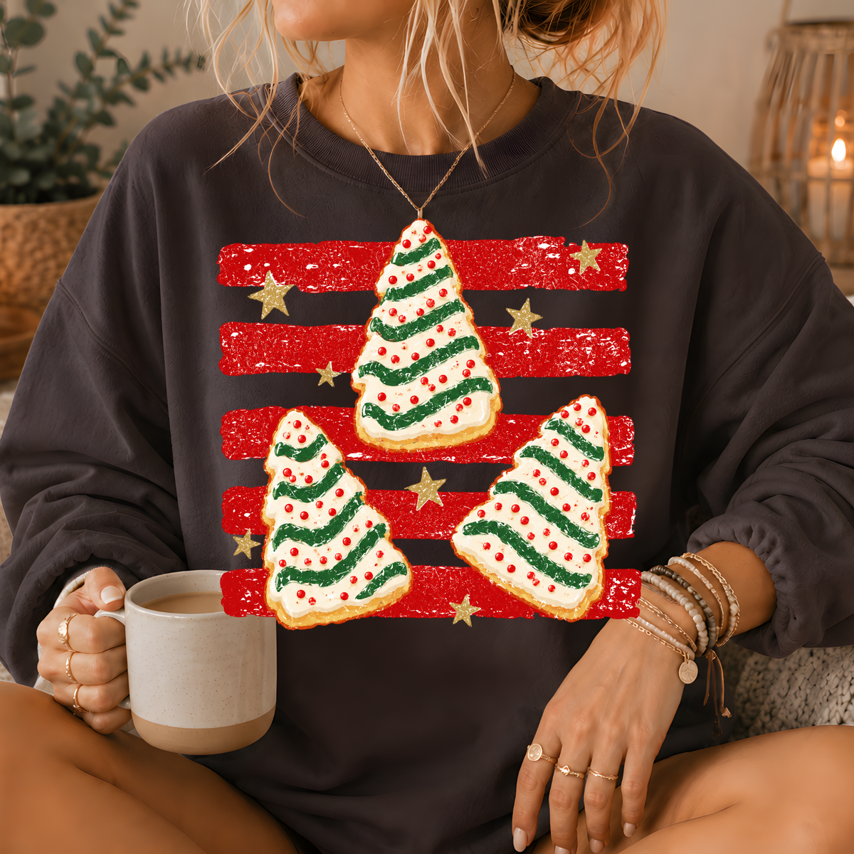 Christmas Tree Snack Cake Crewneck Sweatshirt