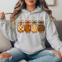 Fall Caramel Apples & Gingham Bows Graphic Hoodie