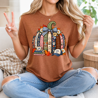 Gilmore Fall Bookish Pumpkin & Gingham Bow Graphic Tee
