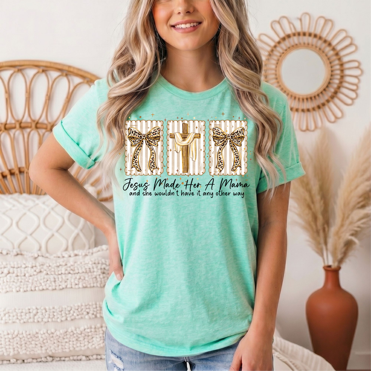 Jesus Made Her a Mama Christian Graphic Tee