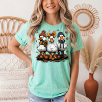 Autumn Duck Trio Boots & Bow Graphic Tee
