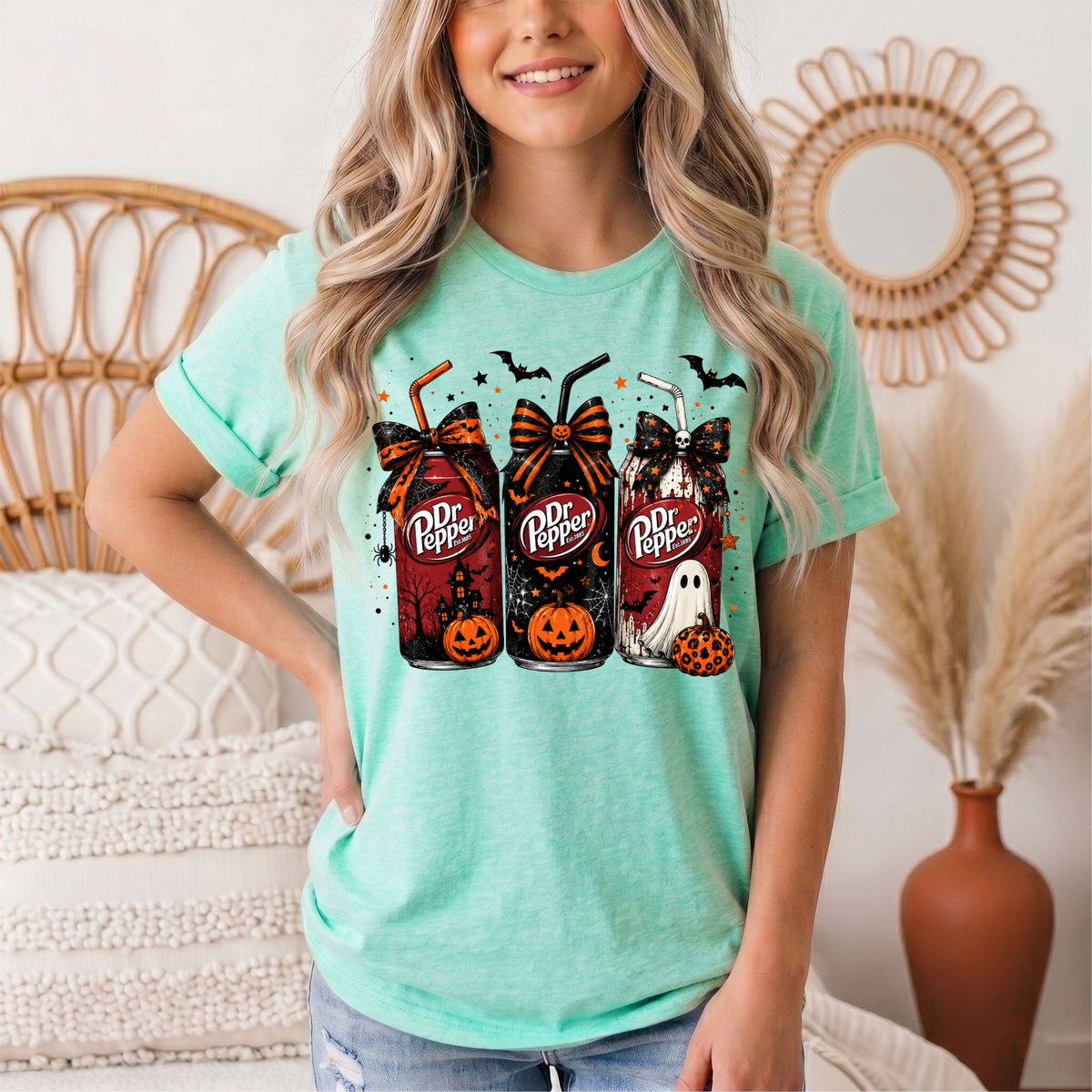 Dr P Halloween Bows & Ghost Graphic Tee