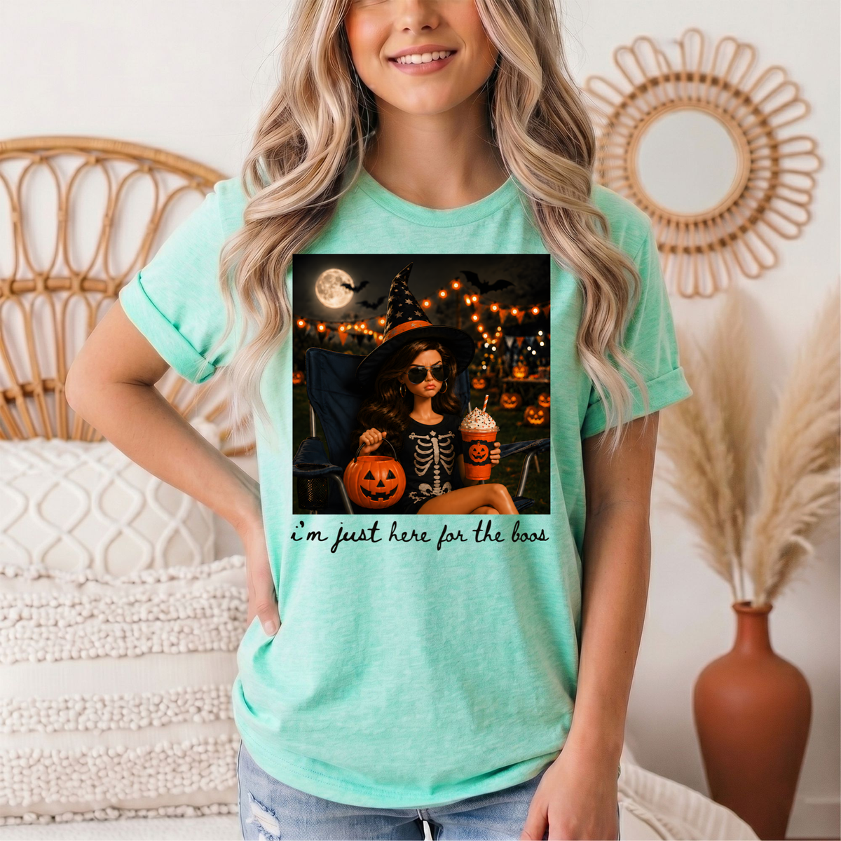 I'm Just Here for the Boos Halloween Graphic Tee