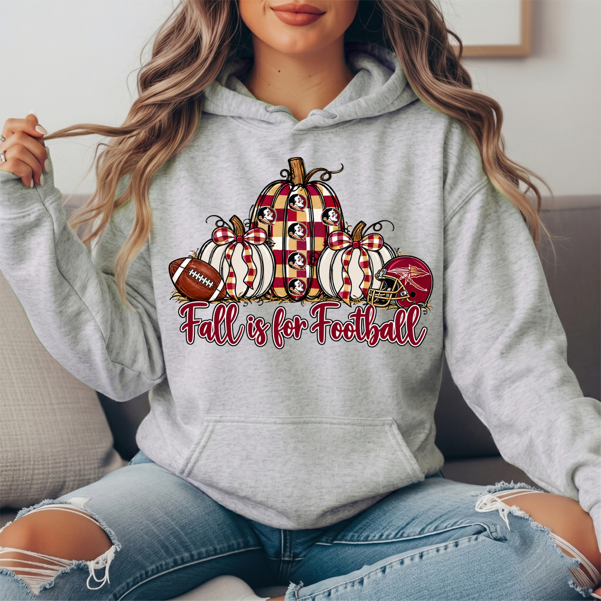 Florida State Fall Is for Football Pumpkin Graphic Hoodie