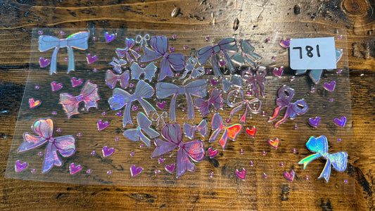 #781 Bow Heart Holographic